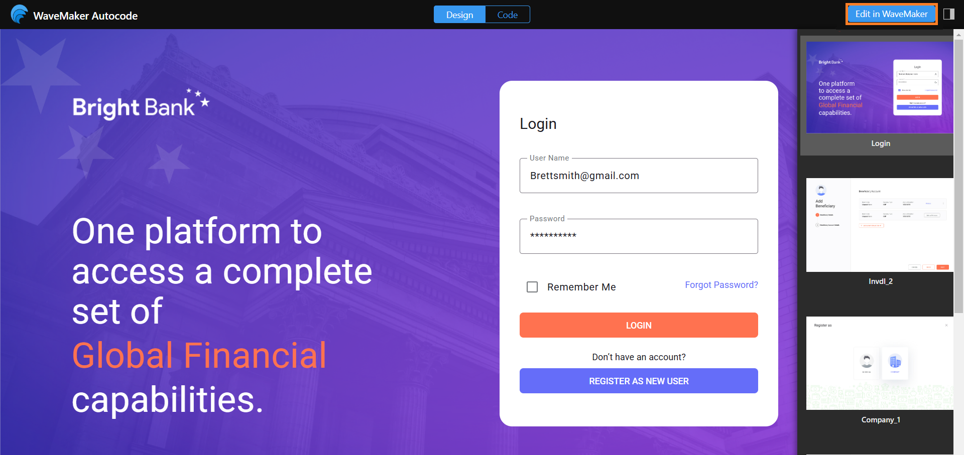 locate edit in WaveMaker button